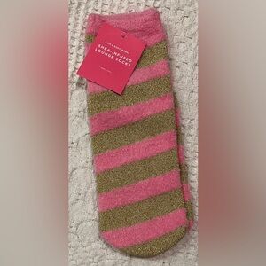 Bath & Body Works Shea-Infused Lounge Socks in Pink and Gold NWT